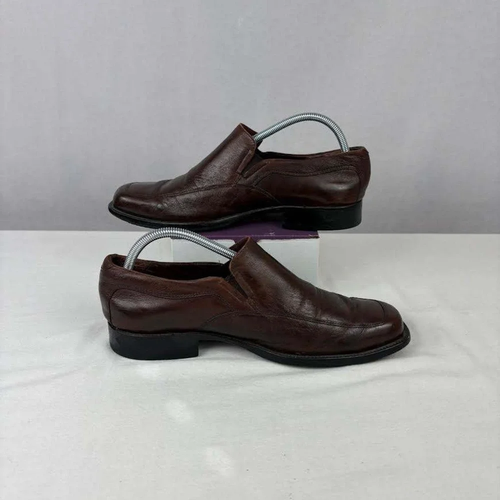 Johnston & Murphy Mens Brown Leather Slip On Loafer Dress Shoes Size 9M‎